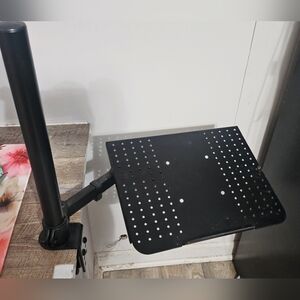 WALI laptop tray desk mount for 17 inch laptop w/ adjust. arm & cooling platform